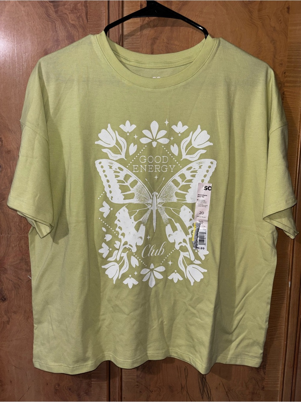 SO Light Lime Green Butterfly Graphic Tee